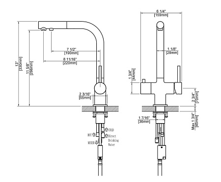 Смеситель для кухонной мойки Timo Saona 2356/18FL черное золото