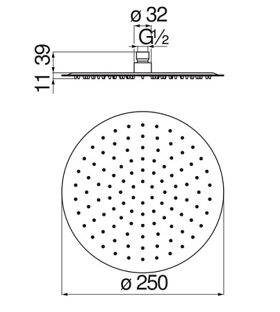 Верхний душ Nobili AD139/121BM 25 черный матовый