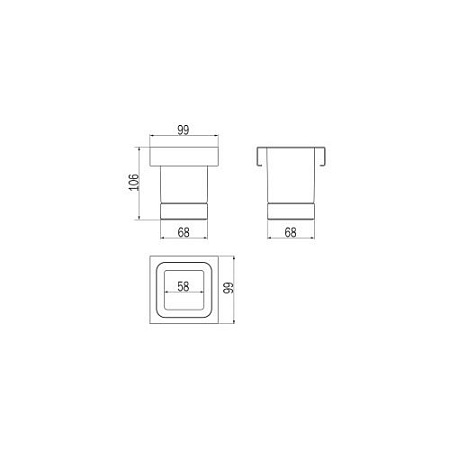 Стакан Inda Indissima Barra A8810MNS21 брашированная нержавеющая сталь