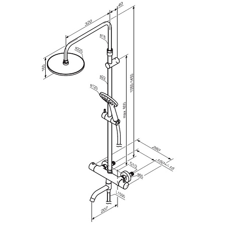 Душевая стойка Damixa Jupiter 977810300 черный
