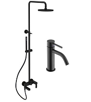 Душевой комплект Paffoni Light KITCOL632NO71 черный матовый