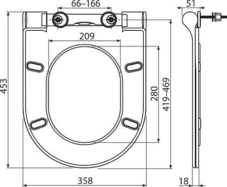 Крышка-сиденье Ravak Uni Chrome Slim X01550 микролифт