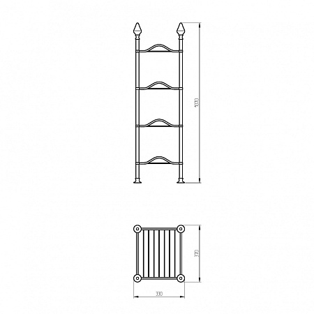 Полка Migliore Mirella 26360 37 напольная, бронза