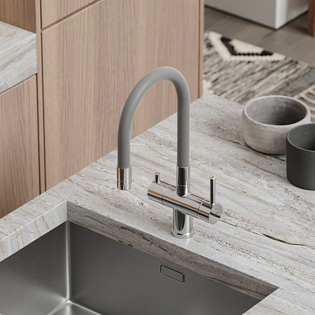 Смеситель для кухонной мойки Sancos Lucia SC4004CH хром/серый