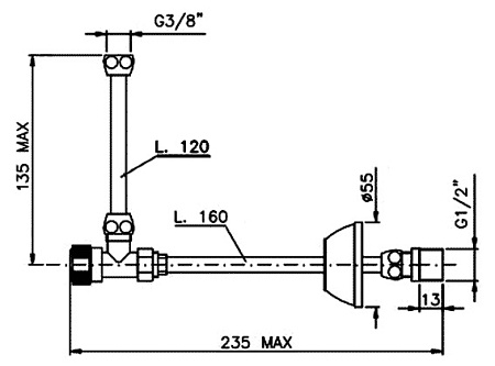 Подводка воды для унитаза Nicolazzi 5548 BZ
