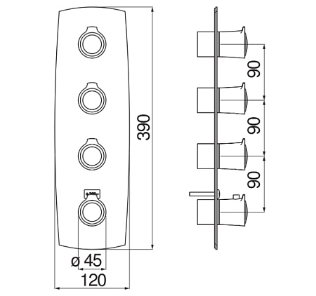 Термостат Nobili Sofi SI98103BR для ванны, бронза