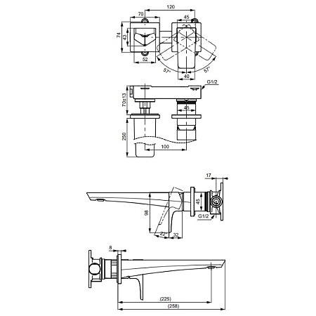 Смеситель TOTO GE TLG07308R для раковины, хром