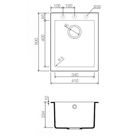 Кухонная мойка Omoikiri Bosen 41-WH 41х50 белый