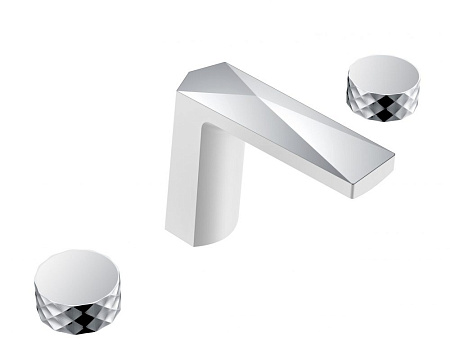 Смеситель Boheme Venturo 150-WCR-DIAMOND для раковины, ручка Diamond, белый/хром