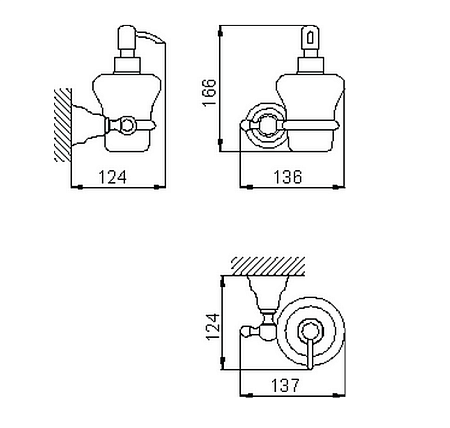 Дозатор Huber Croisette 4024.01H.CR подвесной, хром/белый