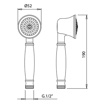 Душевая лейка Palazzani Retro 99112050 бронза