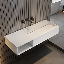 Тумба с раковиной ABBER Stein AS2640-1.2 L подвесная, белый матовый