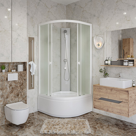 Душевая кабина Niagara Promo P80x40xMTxBK 80x80x195 матовый/белый