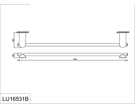 Полотенцедержатель одинарный RUSH Luson LU16531B хром