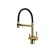 Смеситель для кухонной мойки Sancos Garda SC4009BG брашированное золото/черный