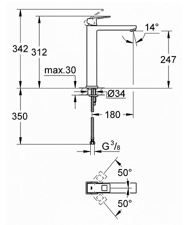 Смеситель Grohe Eurocube 23406000 для раковины