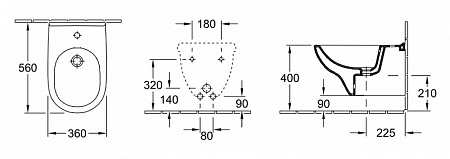 Биде подвесное Villeroy & Boch O.Novo 54600001 альпийский белый