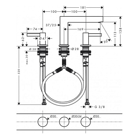 Смеситель Hansgrohe Finoris 76033700 для раковины, белый матовый