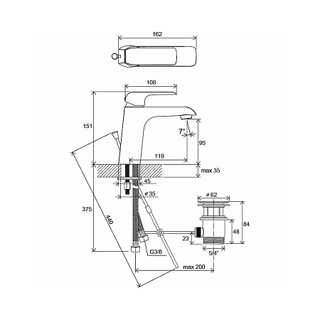 Смеситель Ravak Flat FL 013.00 X070117 для раковины хром