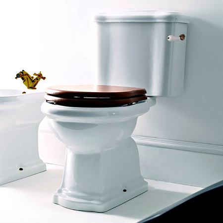 Унитаз-компакт Kerasan Retro 101301 горизонтальный выпуск,ручка смыва справа, фурнитура бронза