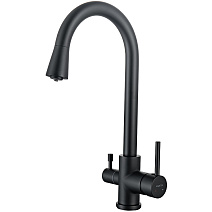 Смеситель Aquatek AQ1085MB для кухонной мойки, черный матовый