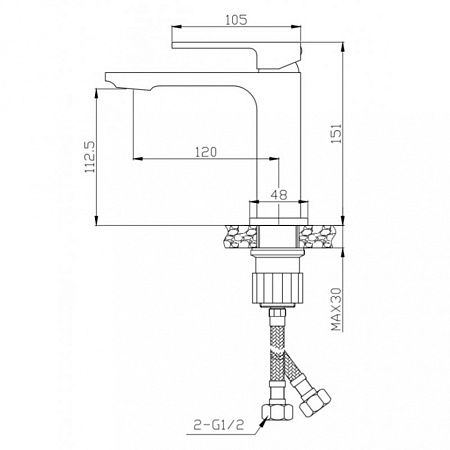Смеситель BelBagno Luce LUC-LVM-ORO для раковины, золото