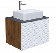 Тумба с раковиной Grossman Альба 106503 65 подвесная, велингтон/белый