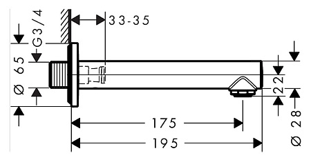 Излив Hansgrohe Talis S 72410000 для ванны, хром