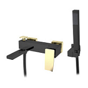 Смеситель Boheme Q 143-BG.2 для ванны с душем, черный/золото