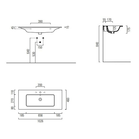 Раковина GSI Pura 8886111 102 белый
