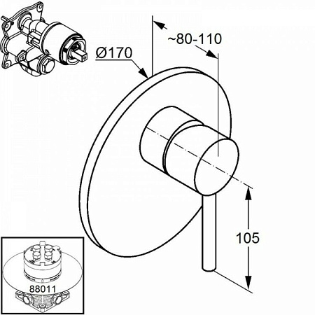 Смеситель Kludi Bozz 38655N076 для душа, золото брашированное