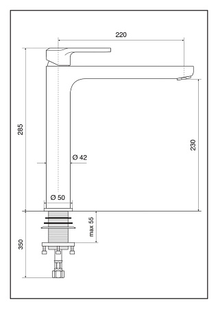 Смеситель Emmevi Nefer 77003BIGCR для раковины, хром