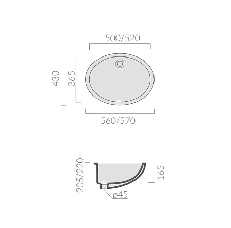 Раковина Galassia Denise 6002 57х43 белый