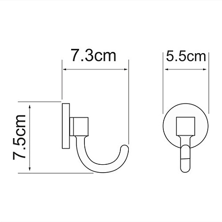 Крючок WasserKRAFT Rhein K-6223 хром