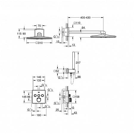 Душевой комплект Grohe Smart Control 34712000