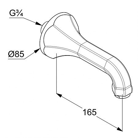 Излив Kludi  Adlon  5140705 для ванны, хром
