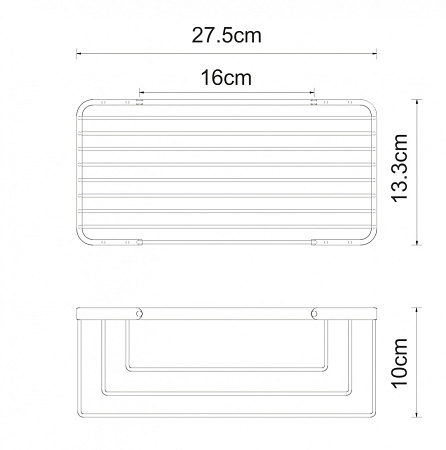 Полка WasserKRAFT K-71133 тройная, хром