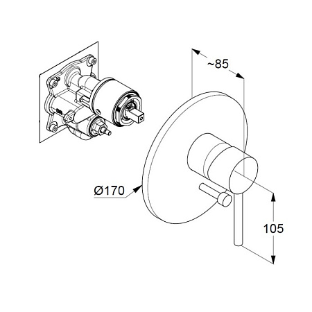 Смеситель Kludi Bozz 386503976 для душа, черный матовый