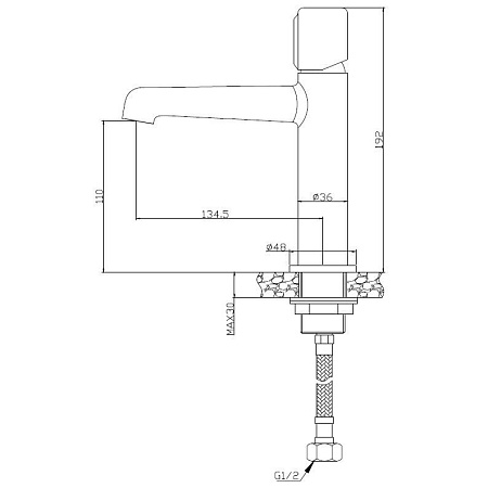 Смеситель BelBagno Uno UNO-LVM-CRM для раковины, хром