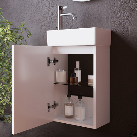 Тумба с раковиной Sancos Mini MN35WL белый глянцевый