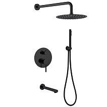 Душевая система ABBER Emotion AF8817B скрытого монтажа с изливом, черная матовая Душевая система ABBER Emotion AF8817B скрытого монтажа с изливом, черная матовая