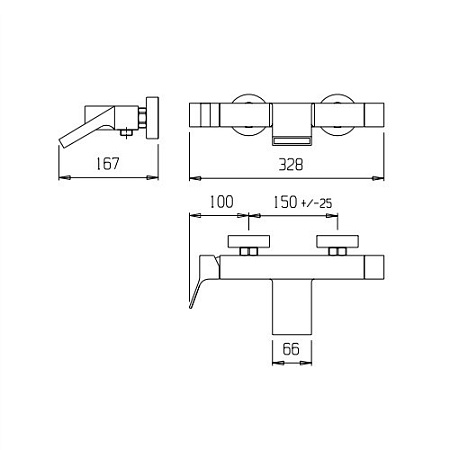 Смеситель Palazzani Young 07101510 для ванны с душем