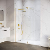 Душевая перегородка RGW Walk In WA-050GB (WA-002GB + Z-070GB) 80x195 прозрачное/золото брашированное
