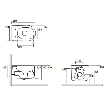 Унитаз подвесной Kerasan Nolita 531431 черный матовый