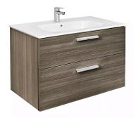 Тумба с раковиной Roca Victoria A857470402 80 см, 2 ящика, городской дуб