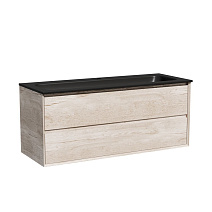 Тумба с раковиной Sancos Marmi 2.0 120 MR2.0120EG два смесителя, дуб галифакс натуральный/черный Тумба с раковиной Sancos Marmi 2.0 120 MR2.0120EG два смесителя, дуб галифакс натуральный/черный