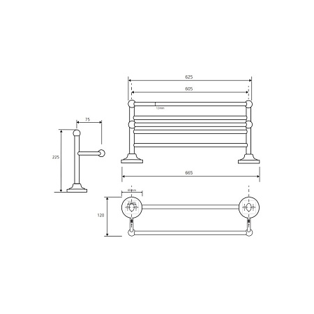 Полотенцедержатель Bemeta Retro 144202098 золото/хром