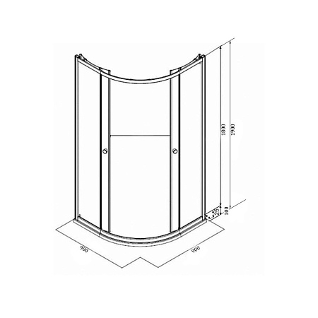 Душевой уголок Parly ZF91 90x90x190 белый