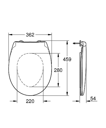 Крышка-сиденье Grohe Bau Ceramic 39493000 микролифт, белый