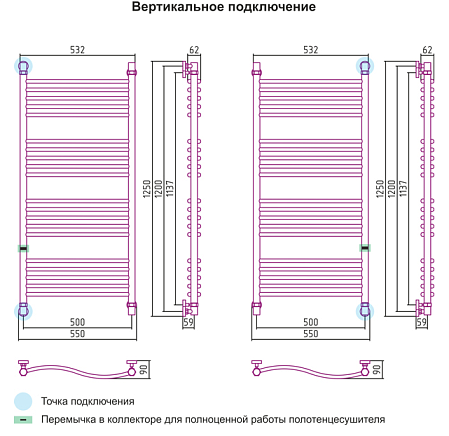 Полотенцесушитель водяной Сунержа Флюид 05-0122-1250 120x50 состаренная бронза